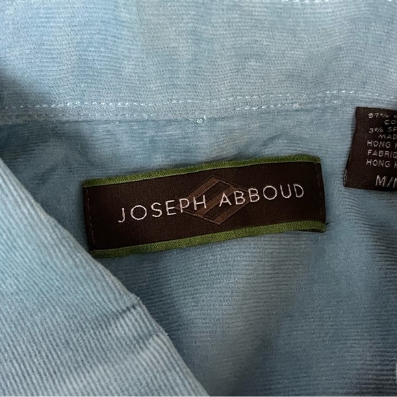 Vtg Y2K Joseph Abboud Blue Corduroy Button Up Shirt M Preppy Old Money Western - Picture 8 of 11